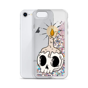 Liquid Glitter Phone Case – candle skull